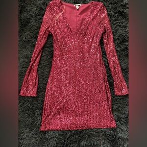 maroon sequin dress